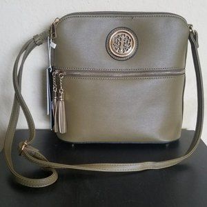 *NEW W/ TAGS* - poppi- Army Green Faux Leather Tassel Crossbody